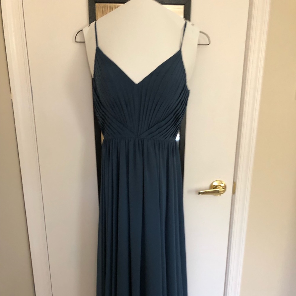 Like-new Penelope chiffon dress from Revelry. Size 4P in Romantic Blue